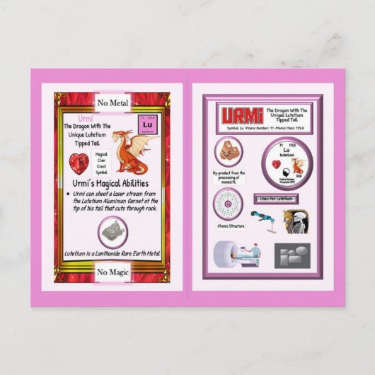 周期表ドラゴン - ルテチウム ポストカード (正面)