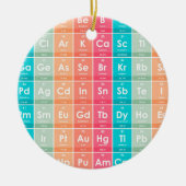 周期表パターンの要カラフル素 セラミックオーナメント (正面)
