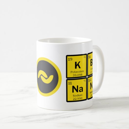 周期表付きバナノコイン コーヒーマグカップ (正面右)