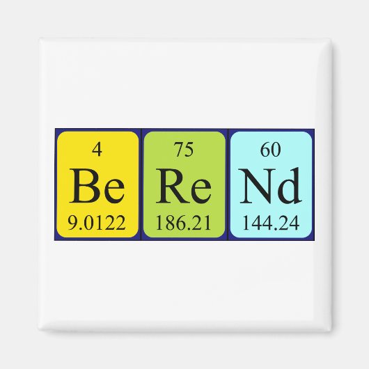 周期表名マグネットの表示 マグネット (正面)