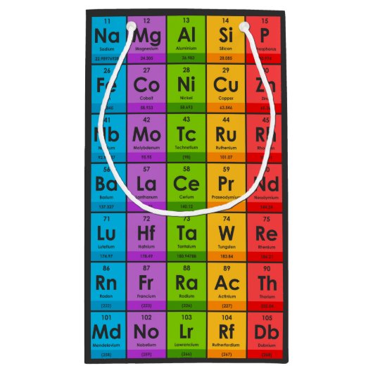 周期表抱き枕の要素 スモールペーパーバッグ (裏面)