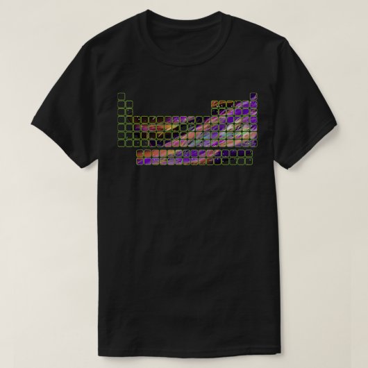 周期表星雲の電子中性子物理学Phy Tシャツ (デザイン正面)