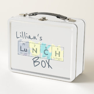 周期表科学キッド名クレヨン"LuNCH" メタルランチボックス
