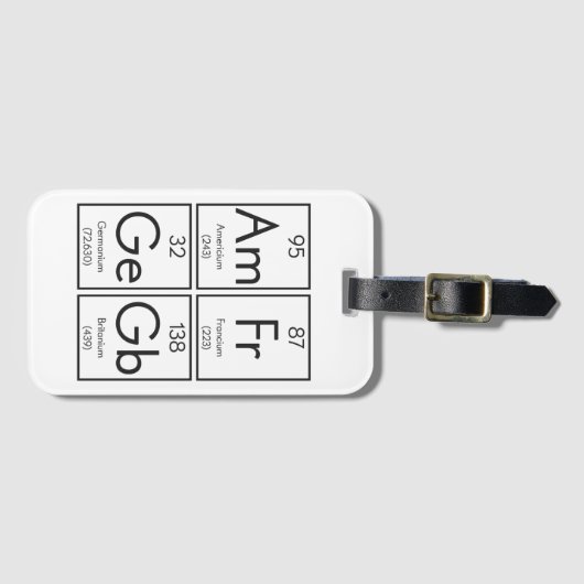 周期表英国要素おもしろい ラゲッジタグ (正面横)