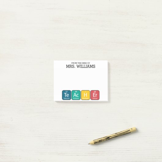 周期表要素のスペル先生 ポストイット (デスク上)