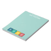 周期表要素のスペル先生 – 緑 ノートパッド (回転)