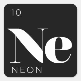 周期表要素ステッカー//ネオン スクエアシール