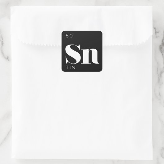 周期表要素ステッカー// Tin スクエアシール (バッグ)