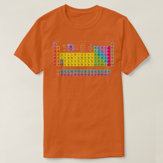 周期表要素科学化学カッコいい茶 Tシャツ (デザイン正面)