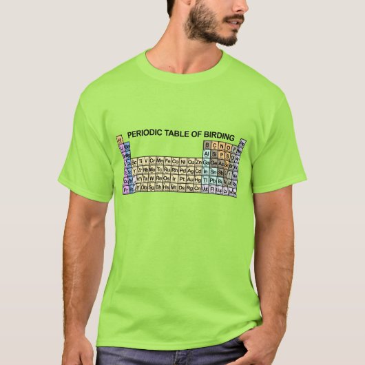 周期表野鳥観察 Tシャツ (正面)