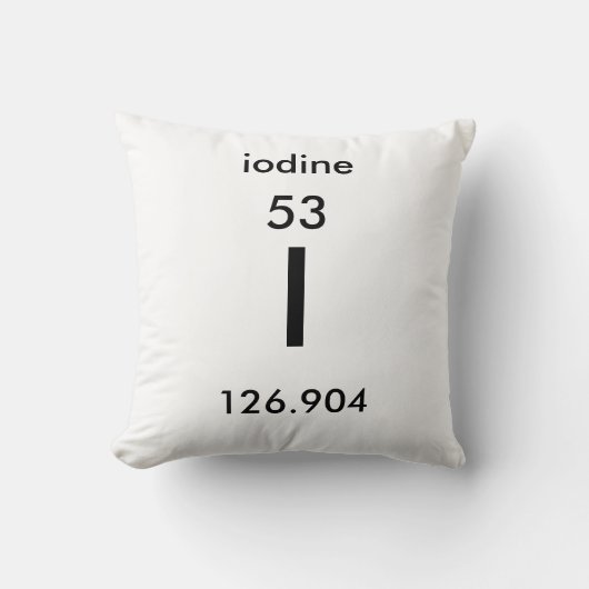 周期表53のヨウ素枕 クッション (正面)