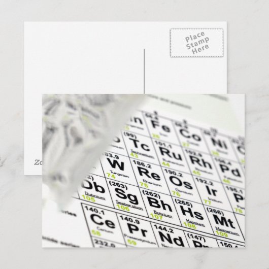周期表。 ポストカード (正面/裏面)