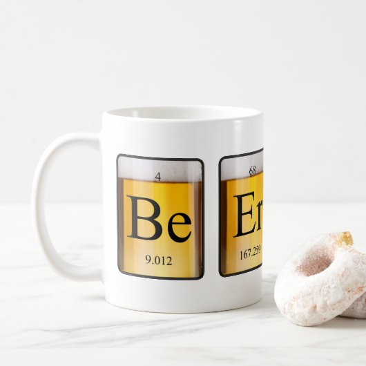 周期表: Be Er コーヒーマグカップ (ドーナツ)