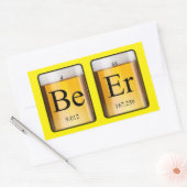 周期表： Be Er 長方形シール (封筒)