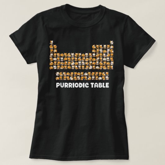 周期表Cat化学Pun周期表S Tシャツ (デザイン正面)