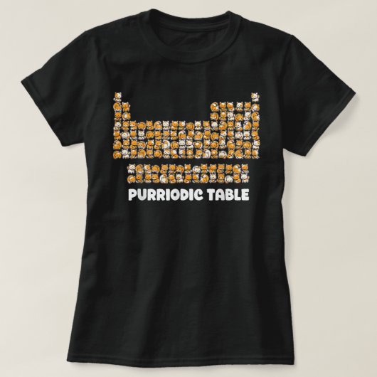 周期表Cat化学Pun周期表S Tシャツ (デザイン正面)