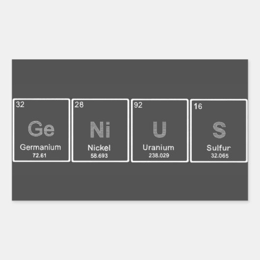 周期表GeNiUSステッカー 長方形シール (正面)