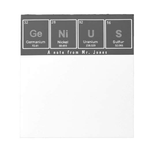 周期表GeNiUSメモ帳 ノートパッド (正面)