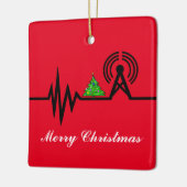 周波数ラインクリスマスツリークリスマスオーナメント セラミックオーナメント (左)