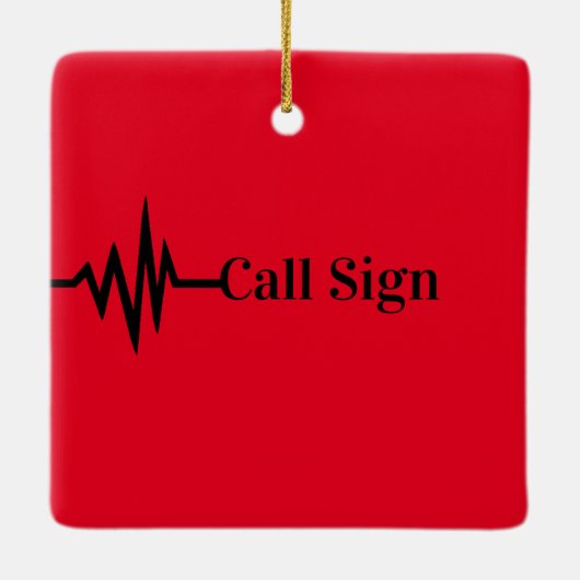 周波数ラインクリスマスツリークリスマスオーナメント セラミックオーナメント (裏面)