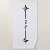 周波数線及びカスタム呼び標識ビーチタオル ビーチタオル (正面)