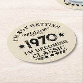 周知化ヴィンテージ55歳の誕生日パーティー ラウンドペーパーコースター (アングル)