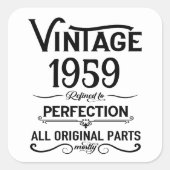 周知化ヴィンテージ65th birthday party スクエアシール (正面)