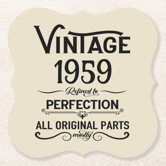 周知化ヴィンテージ65th birthday party ペーパーコースター (正面)