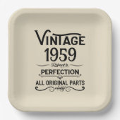 周知化ヴィンテージ65th birthday party ペーパープレート (正面)