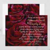 周辺に赤いバラのウェディング招待状 招待状 (正面/裏面)