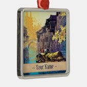 周Xing華蘇州の景色の川の日没の絵画 メタルオーナメント (右)