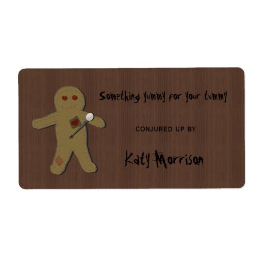 呪いをブードゥー人形のベーキングラベルに固定 ラベル (正面)