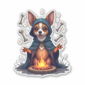 呪われたチワワの儀式の犬 シール (正面)