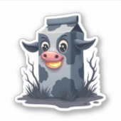 呪われたミルクカートン牛 シール (正面)