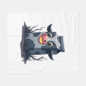 呪われたミルクカートン牛 フリースブランケット (正面(横))