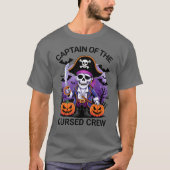 呪われた乗組員のハロウィンパイレーツキャプテン Tシャツ (正面)