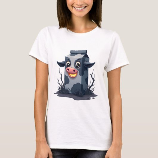 呪われた牛乳パックの牛 Tシャツ (正面)