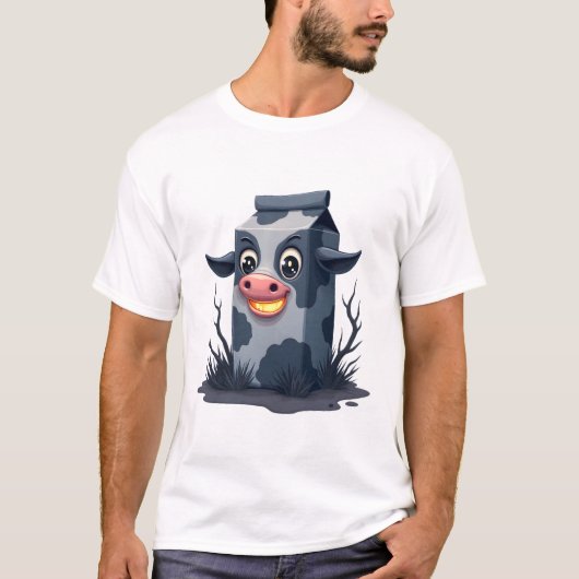 呪われた牛乳パックの牛 Tシャツ (正面)