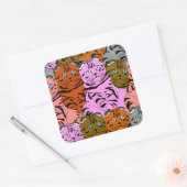 呪われた猫の写真動物アート愚かな容姿 スクエアシール (封筒)