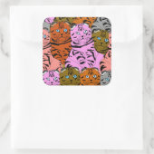 呪われた猫の写真動物アート愚かな容姿 スクエアシール (バッグ)