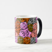 呪われた猫の写真動物アート愚かな容姿 モーフィングマグカップ (正面右)