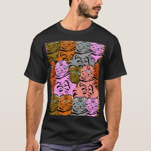 呪われた猫の写真動物アート愚かな容姿 Tシャツ (正面)