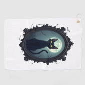 呪われた猫の鏡 ゴルフタオル (横)