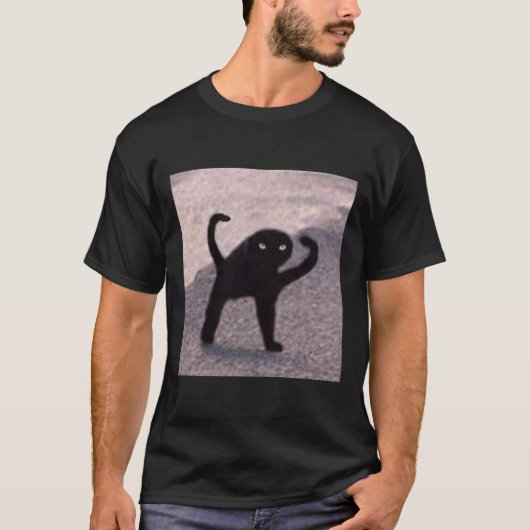 呪われた猫ミーム呪われた猫怒をミーム Tシャツ (正面)
