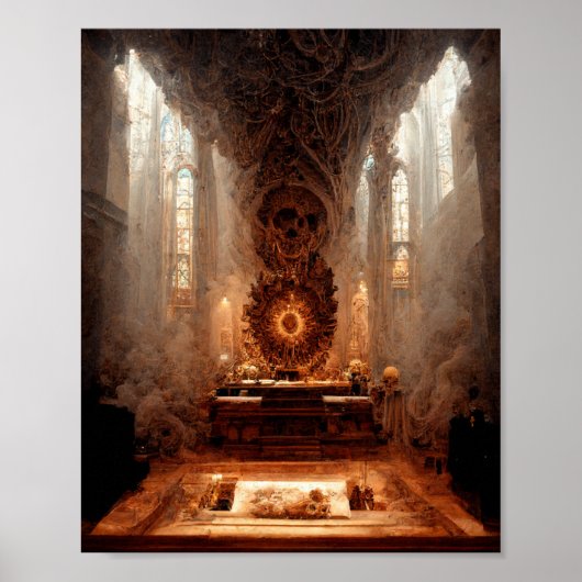 呪われた祭壇の暗いファンタジーアートポスター ポスター (正面)