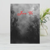 呪われた空とカラスのカスタムハロウィン招待状 招待状 (スタンド正面)