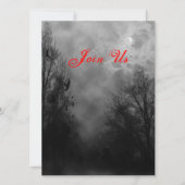 呪われた空とカラスのカスタムハロウィン招待状 招待状 (正面)