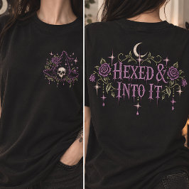 呪われた魔女帽子のドクロ ゴシック Tシャツ