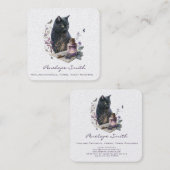 呪文とキャンドルの本を書いた水彩猫 スクエア名刺 (正面/裏面)