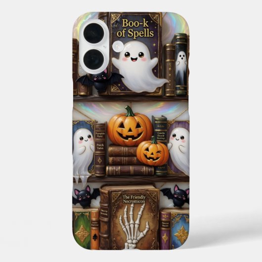 呪文の本のスマホケース かわいいハロウィンのおばけ Case-Mate iPhoneケース (裏面)